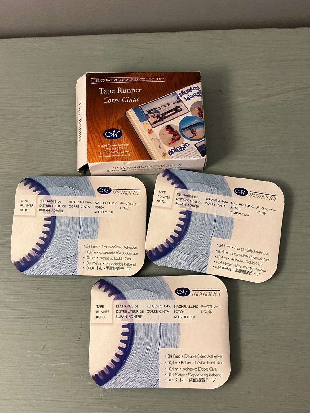 Creative Memories Tape Runner and 3 Refills New